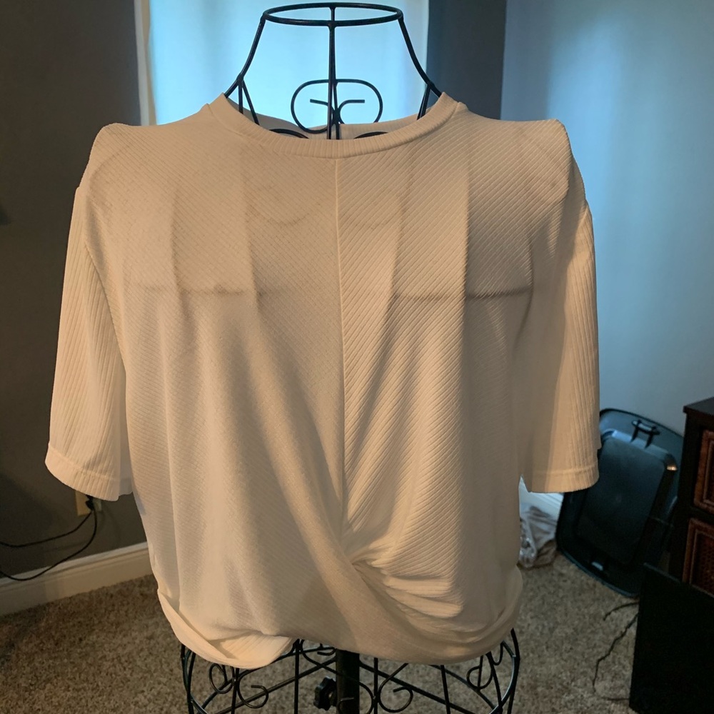White crossover crop top